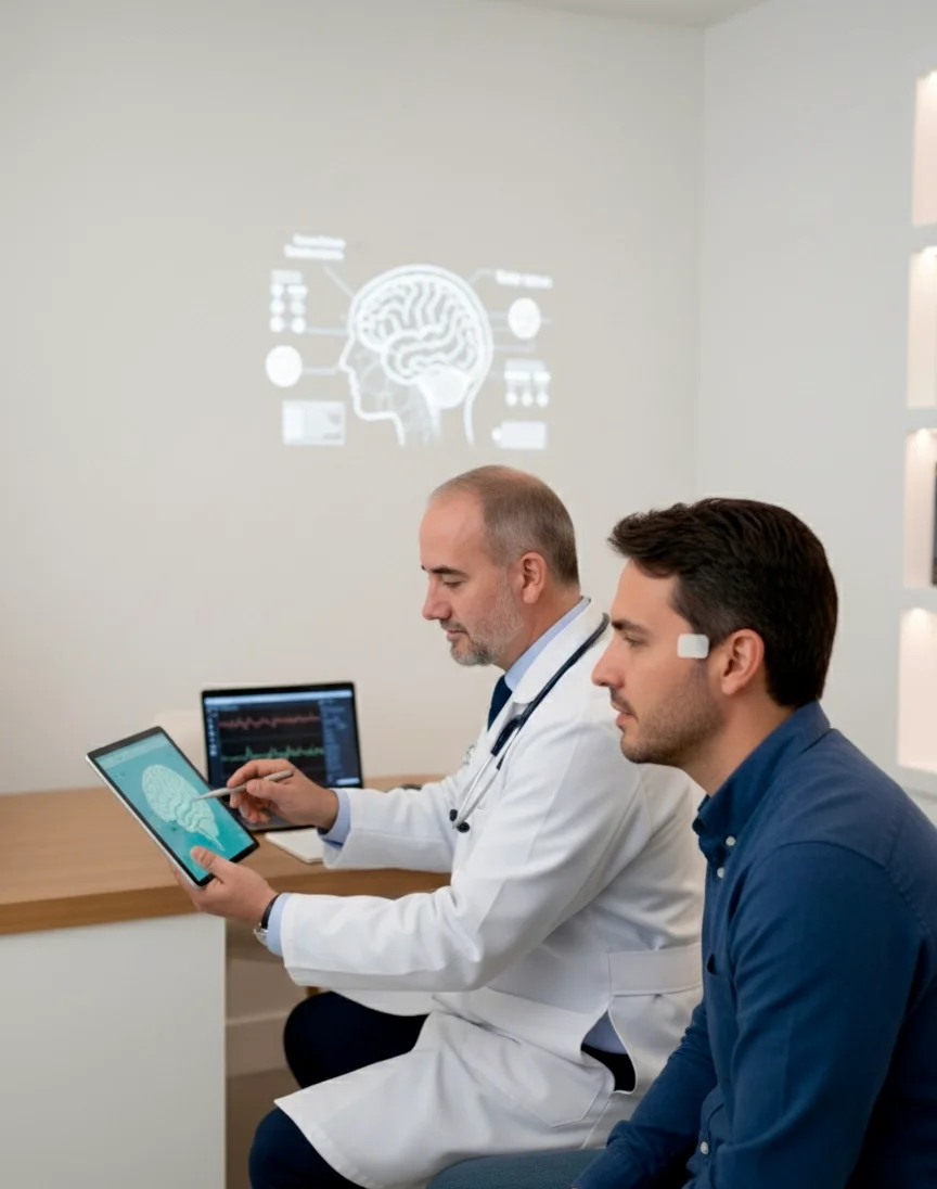 Dr. Tapia realizando evaluación neurológica